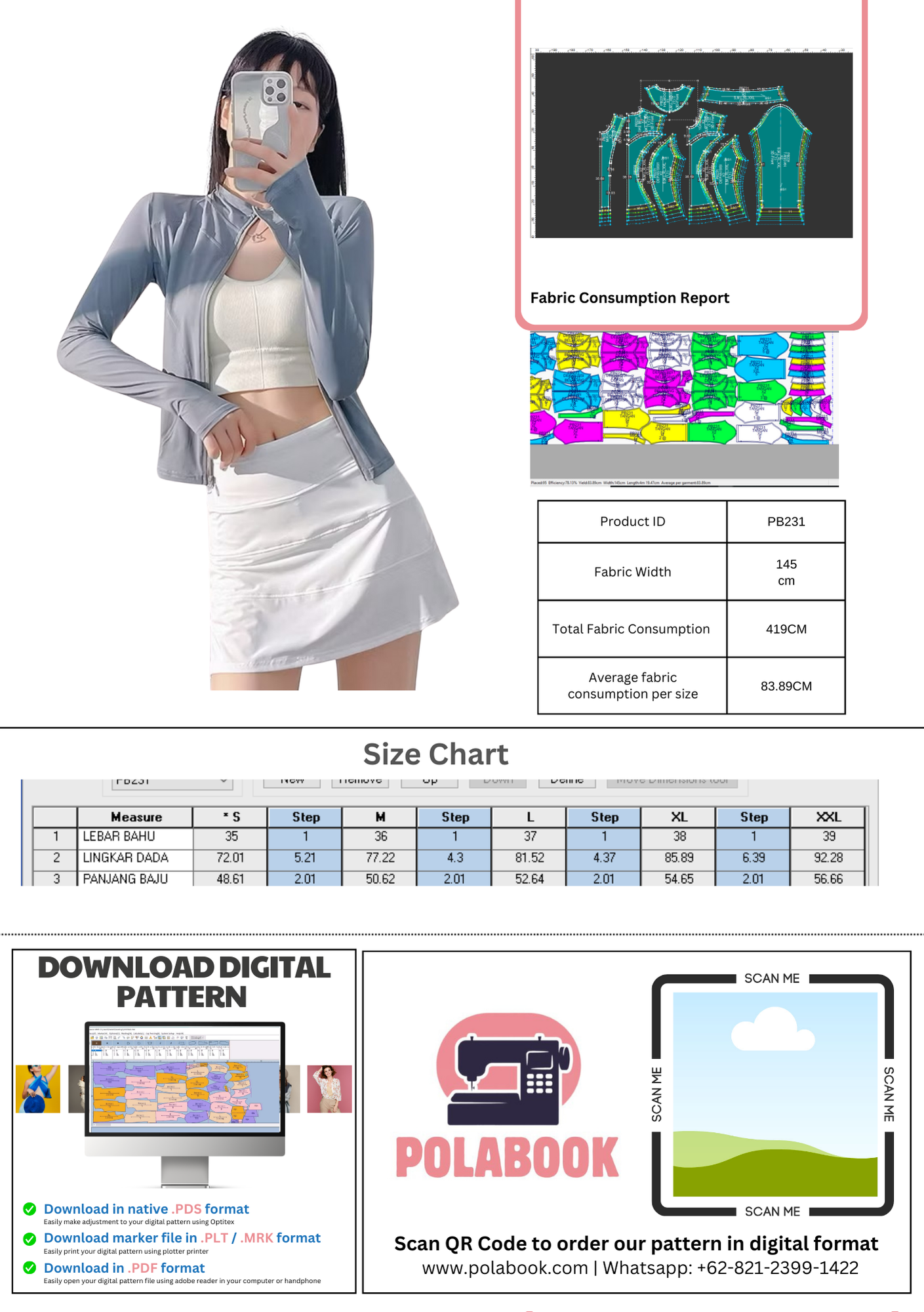 PB231| Olahraga | Pola Pattern | Polabook