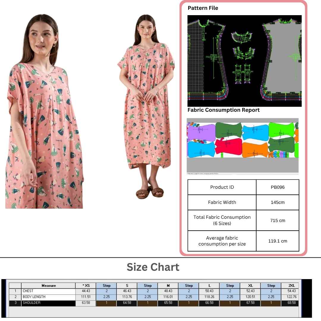 PB096|Home dresses| Pola Pattern | Polabook