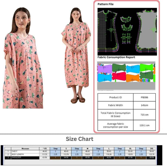 PB096|Home dresses| Pola Pattern | Polabook