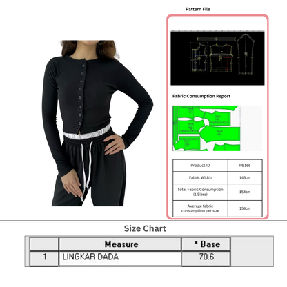 PB166 | Tops | Women Colection | Pola Pattern | Polabook