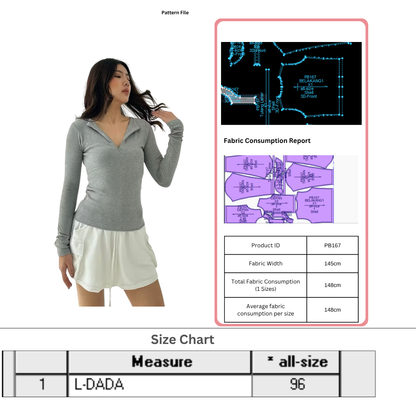 PB167 | Tops |  Women Collection | Pola Pattern | Polabook