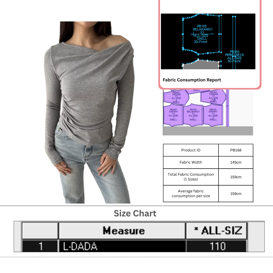 PB168 | Tops | Women Collection | Pola Pattern | Polabook