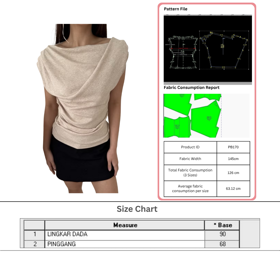 PB170 | Tops |  Women Collection | Pola Pattern | Polabook