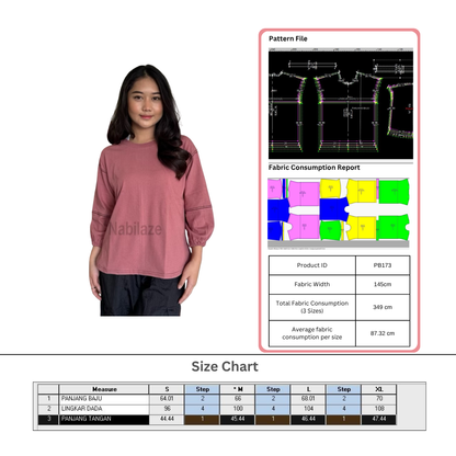 PB173 | Tops | Women Collection | Pola Pattern | Polabook