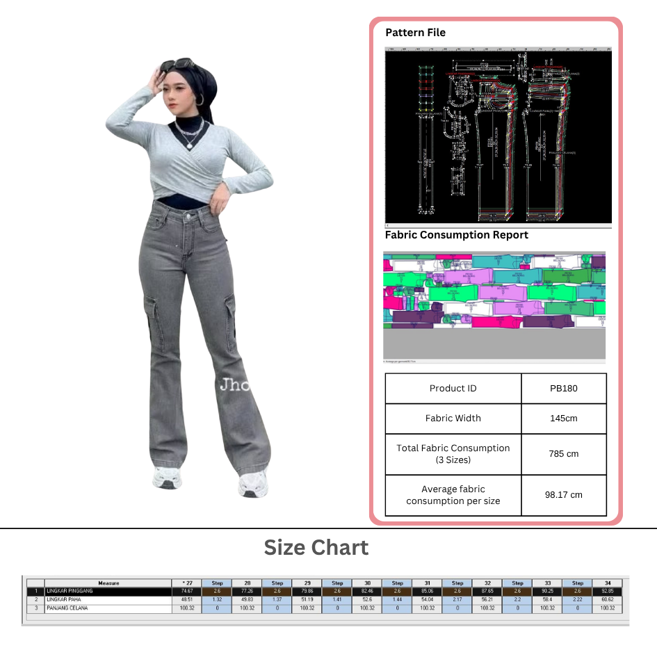 PB180 | Pants & Shorts |  Bottoms | Pola Pattern | Polabook