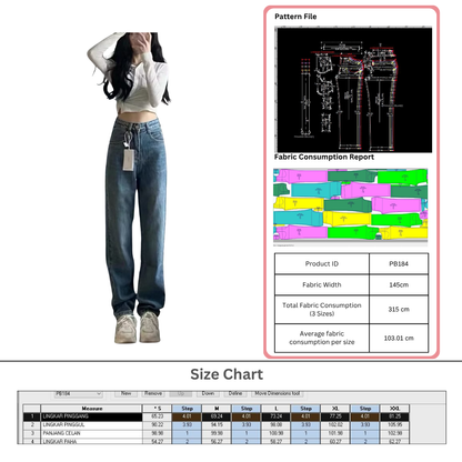 PB184 | Pants & Shorts| Bottoms  | Pola Pattern | Polabook
