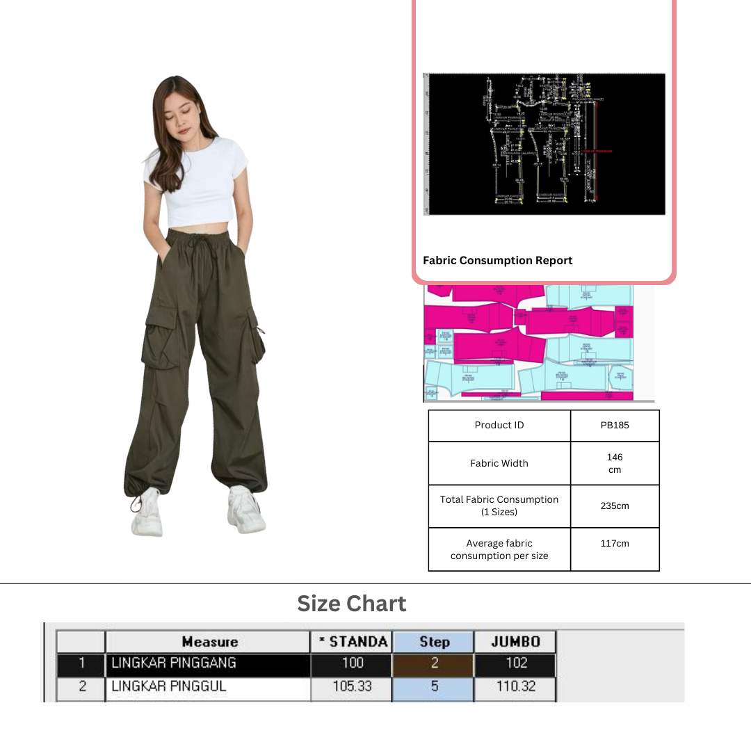 PB185 | Pants & Shorts |  Bottoms |  Women Collection| Pola Pattern | Polabook