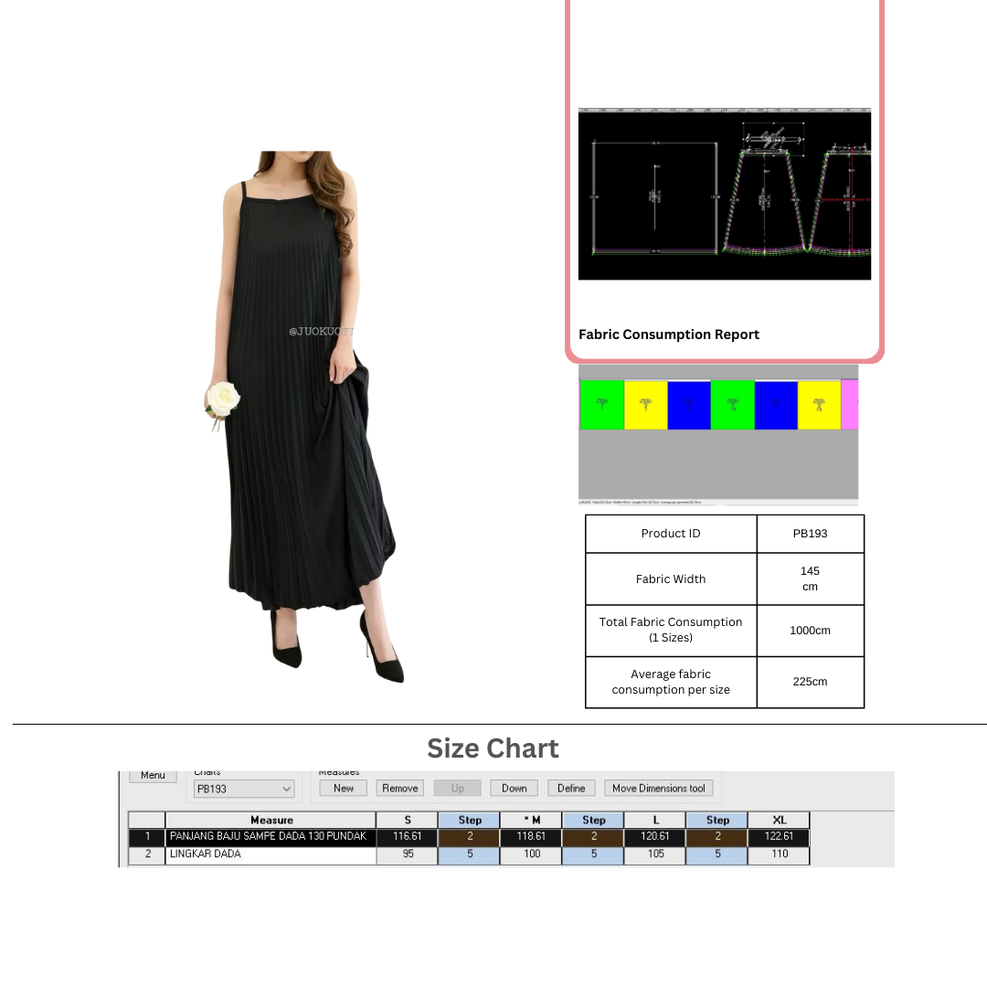 PB193 | Dress | Women Collection | Pola Pattern | Polabook