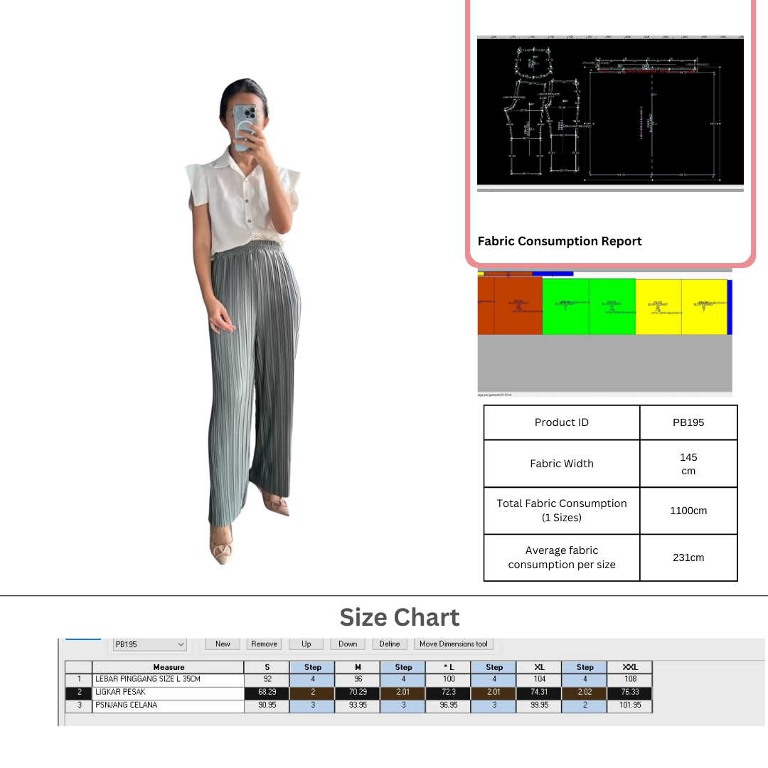 PB195 | Pants & Short |  Bottoms | Women Collection| Pola Pattern | Polabook