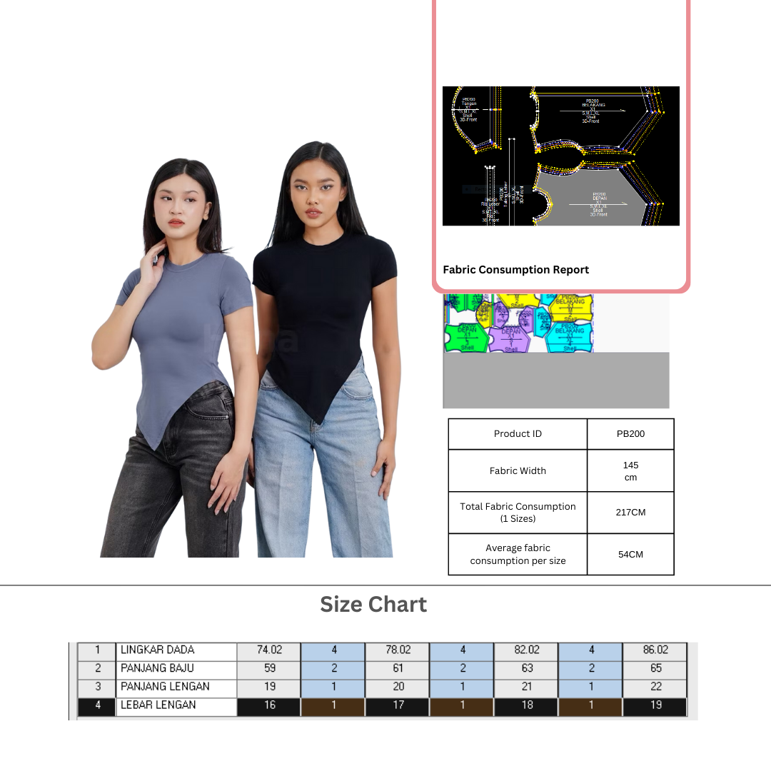 PB200 | Tops | Women Collection| Pola Pattern | Polabook