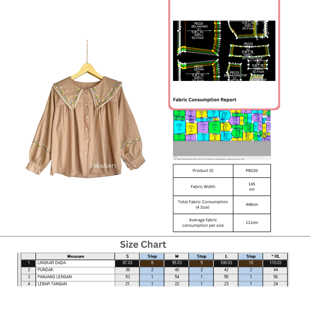 PB220 | Tops |  Women Collection | Pola Pattern | Polabook