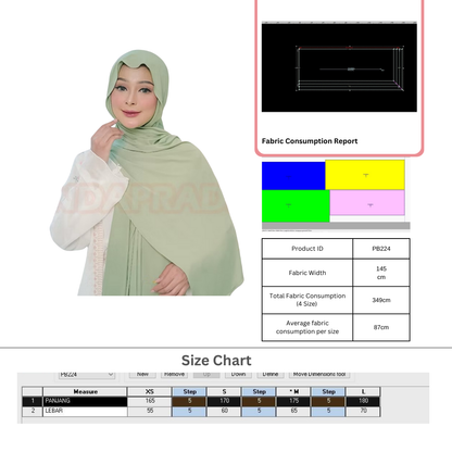 PB224 | Pashmina | Muslim Wear | Pola Pattern | Polabook
