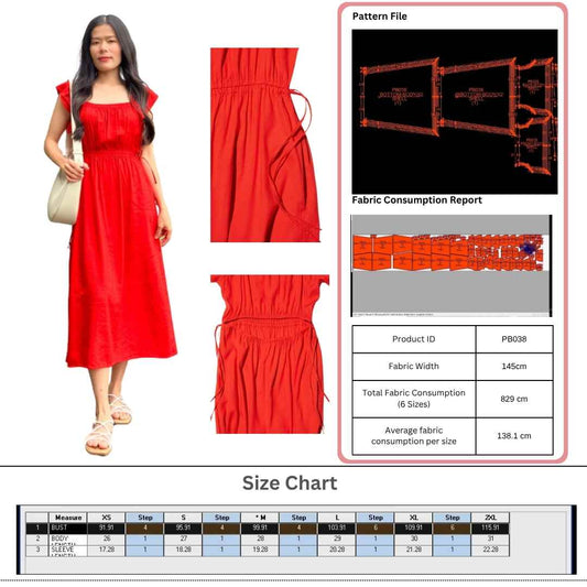 PB038 | Dress | Pola Pattern | Polabook